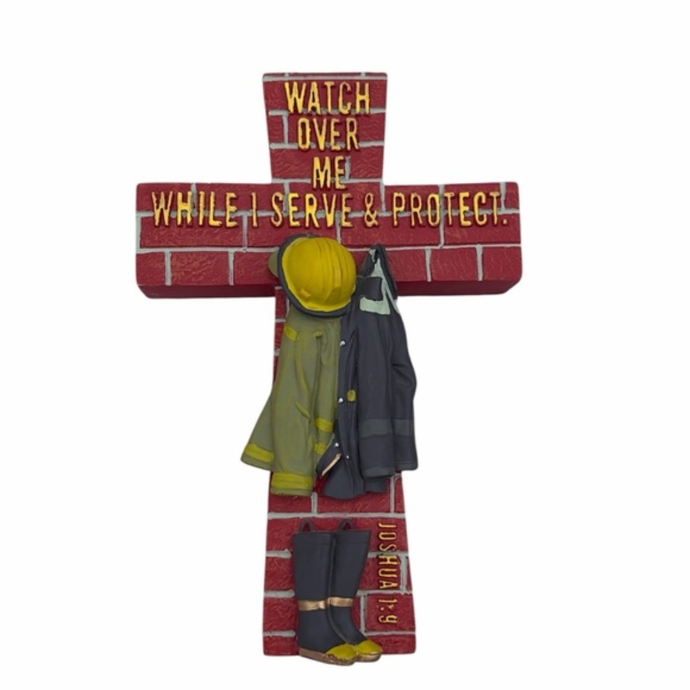 Dicksons Firefighter’s Prayer Tabletop Cross Figurine Joshua 1:9